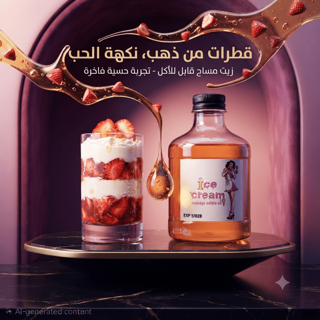 Edible massage oil with an ice cream flavor - Jamaly