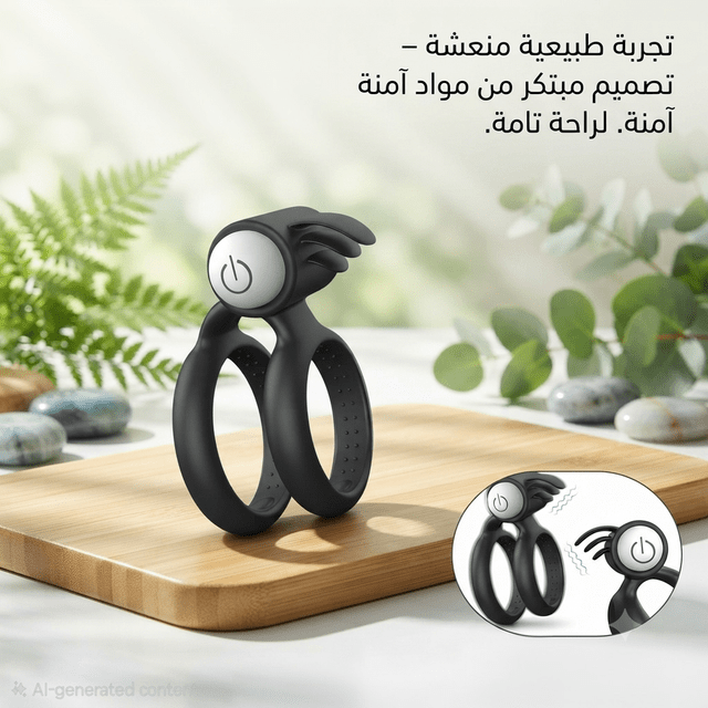 Silicone Double Ring Vibrator with Tickler Stimulator - Jamaly